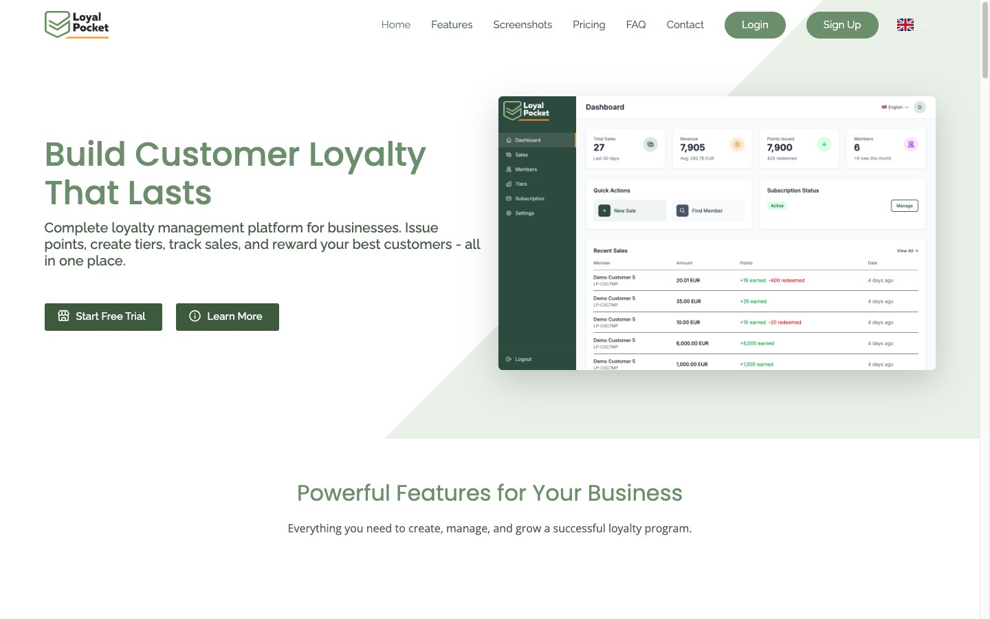 LoyalPocket, SaaS платформа за клиентска лоялност с точки и нива